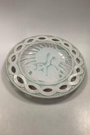 Michael Andersen og Søn Stort Glaseret Keramik Fad af Kvinde og Svane No 5156