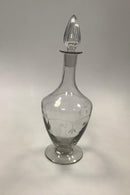 Dansk / Holmegaard Glas Karaffel med slibning