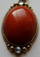 Danish Pendent by F. Svinth in silver and with Ambor and Stones