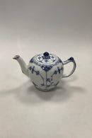 Royal Copenhagen Blaue geriffelte Halblonde Teekanne Nr. 609