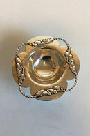 Evald Nielsen Sølv 830 Lille skål med bred ornamenteret kant