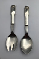 Evald Nielsen Sølv No. 08  Sølv / Stål Salatbestik