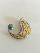 F.ヒンゲルベルグ スターリングシルバー＆エナメル ブローチ