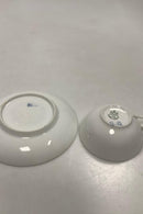 Bing und Grondahl Jugendstil weiße Kaffeetasse und Untertasse