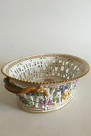 Flora Danica durchbrochene ovale Obstschale mit Henkel Nr. 20/3536