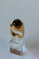 Georg Jensen 18K Gold Ring mit dunklem Sternsaphir im Cabochon-Schliff