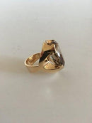 Georg Jensen 18K Gold Ring Nr. 812 mit Rauchquarz