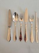 Georg Jensen Antik/Continental Sterling Silver Flatware 48ピース、古いスタンプ付き