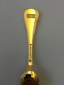 Georg Jensen Annual Fork 1987 in gilded Sterling Silver with enamel