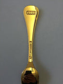 Georg Jensen Årsgaffel 1989 Forgyldt Sterling Sølv med emalje