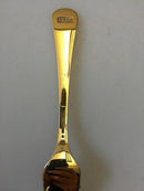 Georg Jensen Annual Cake Fork 1987 in gilded Sterling Silver with enamel.