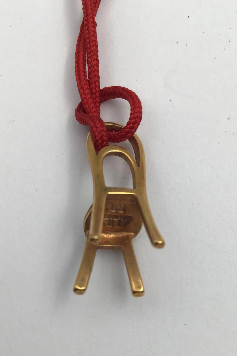 Georg Jensen Forgyldt Messing Cafe Stol Vedhæng No. 5217