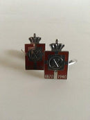 Georg Jensen Konge Mærke Manchetknapper i Sterling Sølv med Emalje.