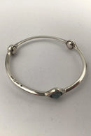 Georg Jensen Sterling Sølv Armring No. 473 Sphere Aquamarin
