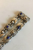 Georg Jensen Sterling Silver Art Nouveau Double Bracelet with Lapiz Lazuli and Silver Stones No 3（ジョージ ジェンセン スターリング シルバー アールヌーボー ダブル ブレスレット ラピスラズリ シルバーストーン