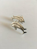 Georg Jensen Sterling Silver Dolphin Stud Earrings No 129