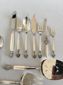 Georg Jensen Sterling Silber Queen Besteckset für 12 Personen 122 Teile