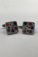 Georg Jensen Sterling Sølv / Emalje Manchetknapper No. 93A Magnus Stephensen