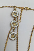 Georg Jensen Sterling Sølv Forgyldt Halskæde med Marguerite Vedhæng