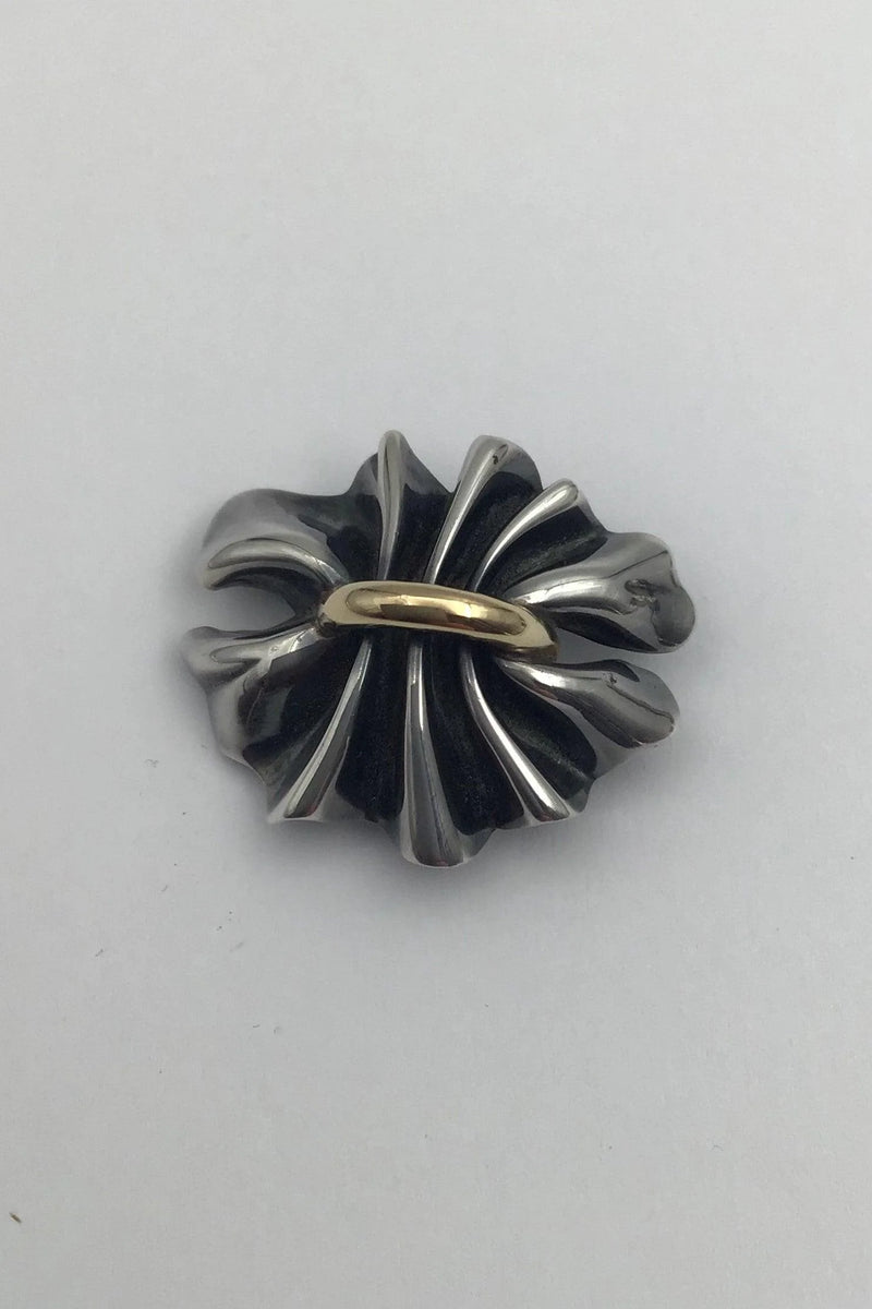 Georg Jensen Sterling Sølv / Guld Broche No 400 Lene Munthe