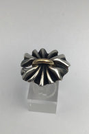 Georg Jensen Sterling Sølv / Guld Ring No. 400 Lene Munthe