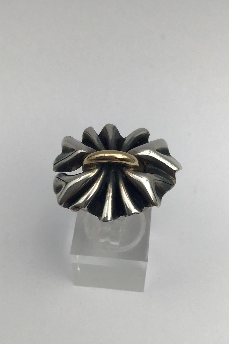 Georg Jensen Sterling Sølv / Guld Ring No. 400 Lene Munthe
