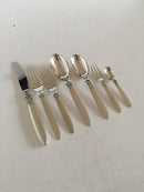 Georg Jensen Sterling Sølv Kaktus Bestik Sæt til 6 Pers. 42 Dele.