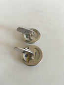 Georg Jensen Sterling Sølv Manchetknapper med Porcelæn Knap af Royal Copenhagen