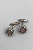 Georg Jensen Sterling Sølv Manchetknapper No 473 Sphere Rosa Quartz