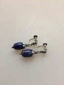Georg Jensen Sterling Silver and Lapis Lazuli Earrings No 4（ジョージ ジェンセン スターリング シルバー アンド ラピスラズリ イヤリング