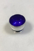 Georg Jensen Sterling Silver Pyramid Egg cup  with blue enamel No 585