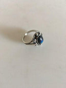 Georg Jensen Sterling Silver Ring No 1 with Mat Changing Blue Stone.