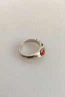 Georg Jensen Sterling Silver Ring No 362 ornamented with red stone