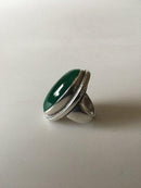 Georg Jensen Sterling Silber Ring Nr. 46E mit großem grünem Achat