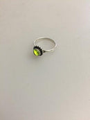 Georg Jensen Sterling Silver Ring No 9B with Clear Green Stone