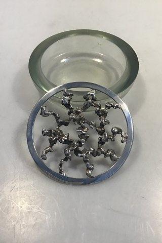 Glasskål med Sterling Sølv Rist