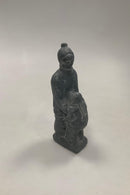 Grønlandsk Fedtstensfigur af Inuit Kvinde og barn