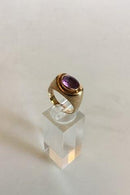 Gold Ring with Amethyst. 14 K.