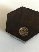 汉斯-汉森紫檀木盐罐，镶嵌纯银。