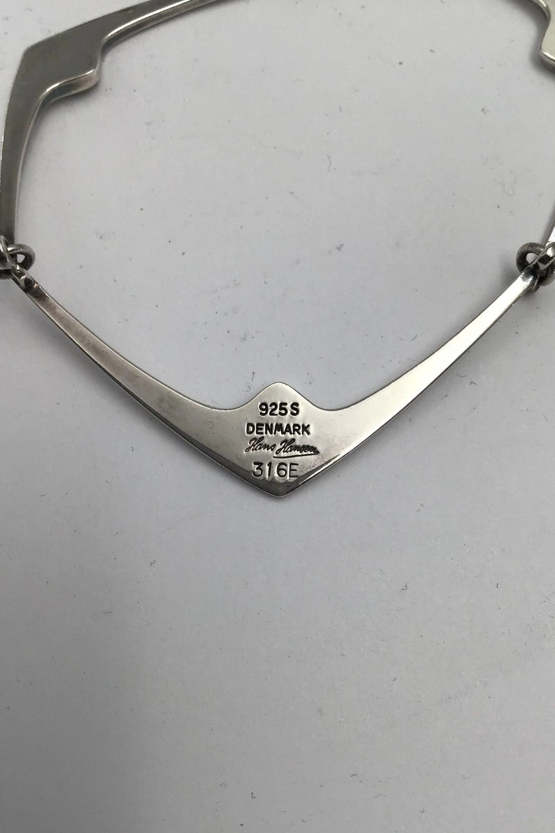 Hans Hansen Sterling Sølv Halskæde No 316 E. Sort Emalje