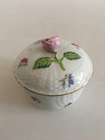 Herend Hungary Sugar Bowl, Handpainted with Flowers