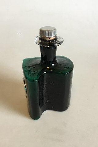 Holmegaard Hiverten af grønt glas med Plakette af Tin fra Just Andersen