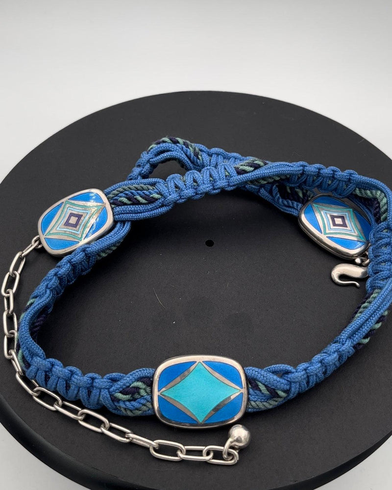 Georg Jensen Sterling Sølv Naja Salto Bælte i Blå