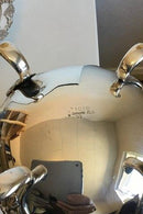 Coffee set in Silver Plater and round Art Nouveau packet in Nickel Silver with grape decoration. Coffee pot, Sugar Bowl and Creamer.