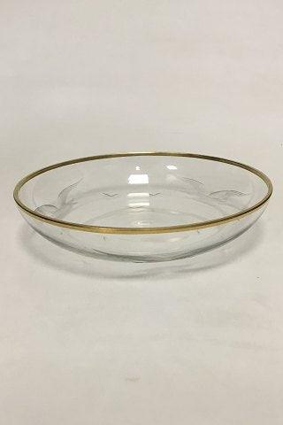 Lyngby Måge Glasassiet med slibning og guldkant