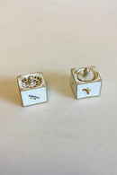 Meissen Salt og Peber sæt i porcelæn med dekoration med Høns og forskellige insekter