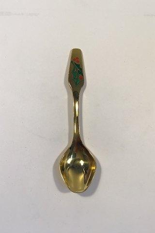 Meka Sterling Sølv forgyldt Juletheske 1974.