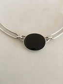 N.E. From Sterling Silber-Halskette mit schwarzem Onyx-Anhänger