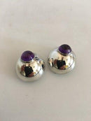 N.E. From Sterling Silver Ear Clippers with Ametyst