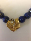 Ole Lynggaard Lapis Lazuli perlekæde med 18K guld løs og .10 diamant